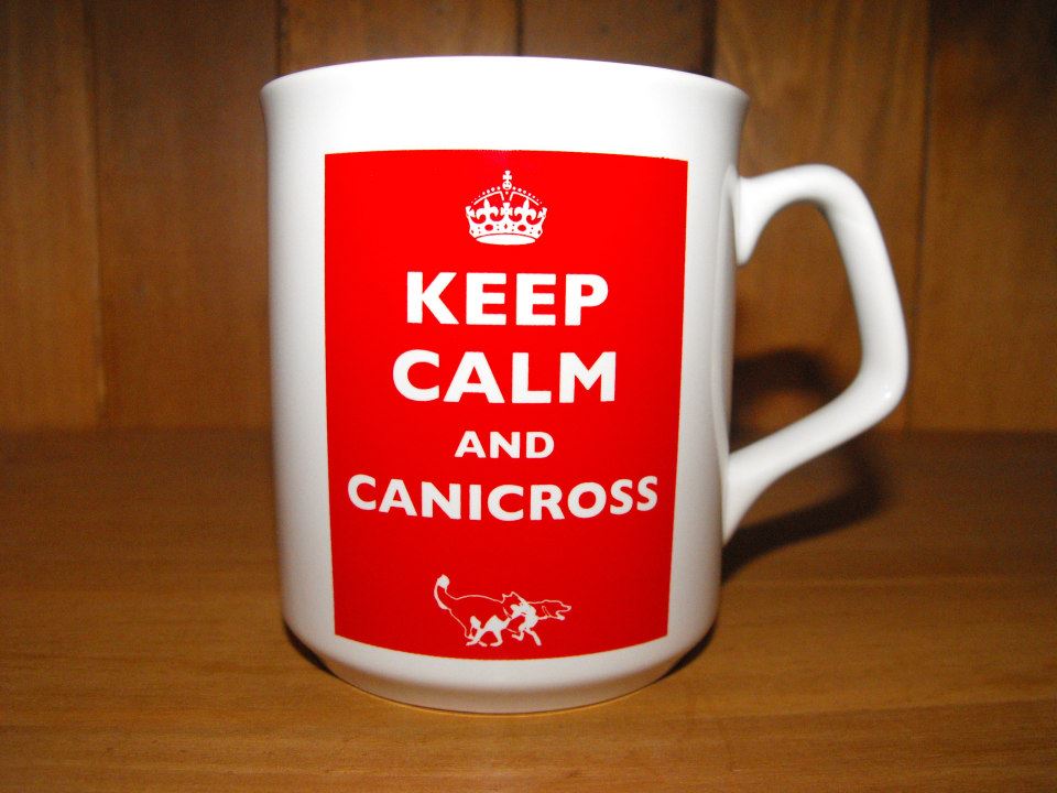 Keep Calm & Canicross Mug white with red writing