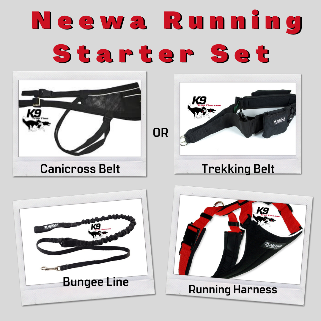 Neewa Adjustable (Running) Starter Set combines either the trekking or canicross belt with a neewa line and running harness
